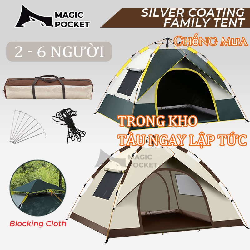 Lều cắm trại tự bung lều du lich dã ngoại, liều cắm trại ，câu cá 4- 6 người, thuận tiện đi chơi，dễ dàng gập mở