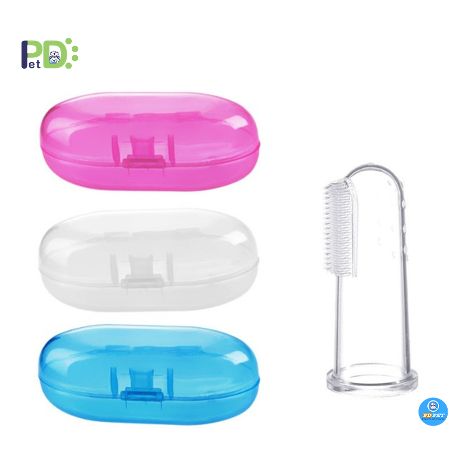 Bàn chải đánh răng cho thú cưng, bàn chải ngón tay, dụng cụ làm sạch răng cho chó mèo tiện dụng