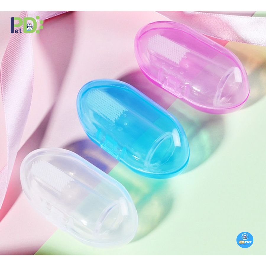 Bàn chải đánh răng cho thú cưng, bàn chải ngón tay, dụng cụ làm sạch răng cho chó mèo tiện dụng