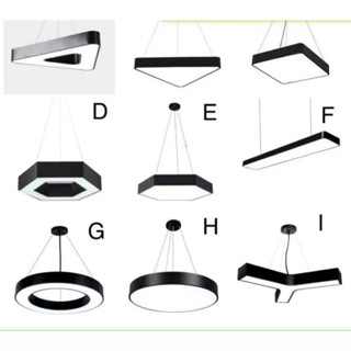 Đèn thả văn phòng hình học Lục Giác, Vuông, Tròn, Tam Giác, chữ Y ánh sáng trắng, hàng cao cấp