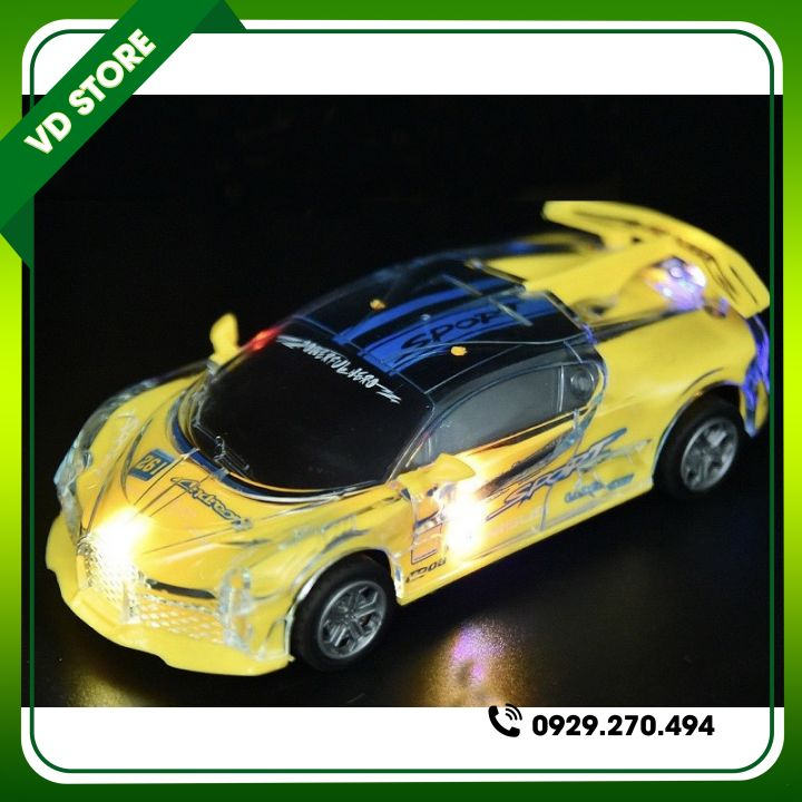 Đồ Chơi Ô tô Bugatti Chạy Pin Phát Sáng Tự Di Chuyển Có Đèn Nhạc - Tặng Pin AA