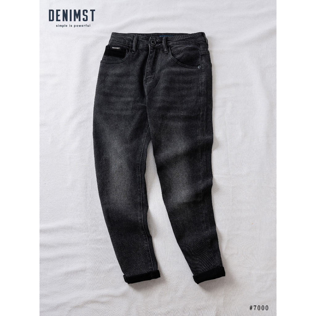 Quần Jean Nam Slimfit Xám Xước DNST 7000, Dáng Slim Fit