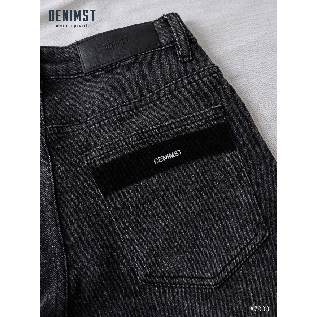 Quần Jean Nam Slimfit Xám Xước DNST 7000, Dáng Slim Fit