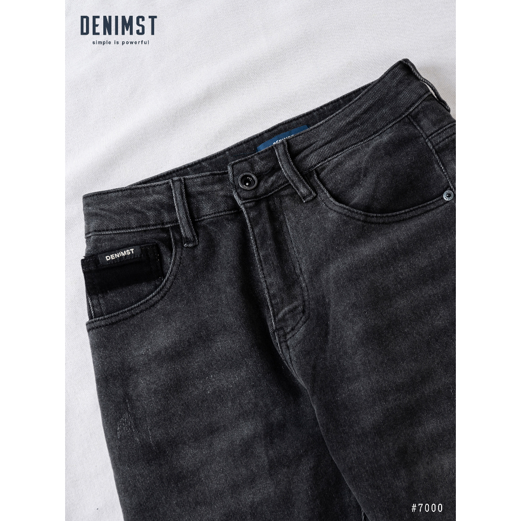 Quần Jean Nam Slimfit Xám Xước DNST 7000, Dáng Slim Fit