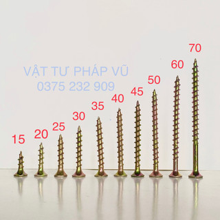 Vít 7 màu, vít vàng, vít bắt gỗ ren thưa đủ kích thước phi 4 dài 15 -->70mm - ngành gỗ