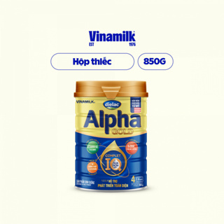 Sữa bột Vinamilk Dielac Alpha Gold 4 - Hộp thiếc 850g cho trẻ từ 2- 6 tuổi