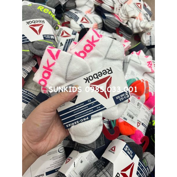 Set 6 đôi tất Rebook TRẺ EM bé trai bé gái