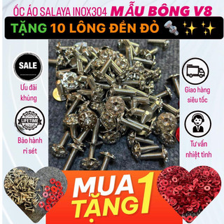 Bộ ốc áo salaya mẫu bông v8 tặng10 lông đền đỏ