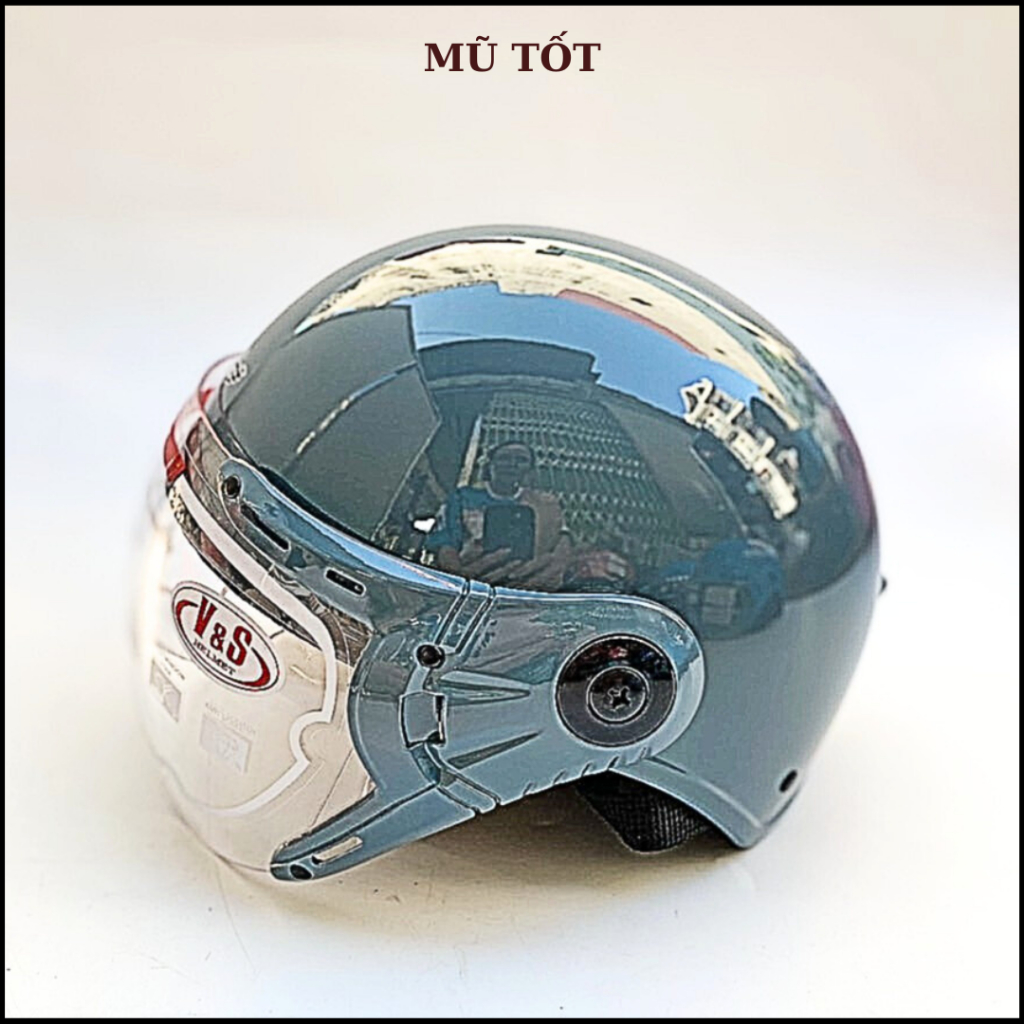 Mũ bảo hiểm nửa đầu có kính siêu đẹp - VS105k -đủ màu - bảo hành 12 tháng