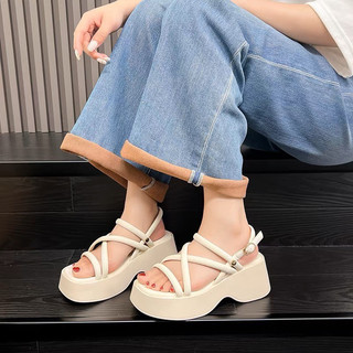 Form nhỏ Sandal nữ đế cao 4-5cm quai dây mảnh hở ngón BUNNY