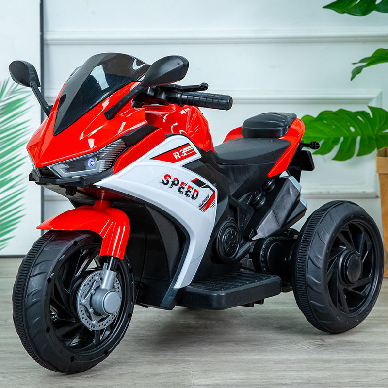 Xe máy điện trẻ em moto điện có đèn bánh xe có chân gas tự lái cho bé mẫu Ninja H2r