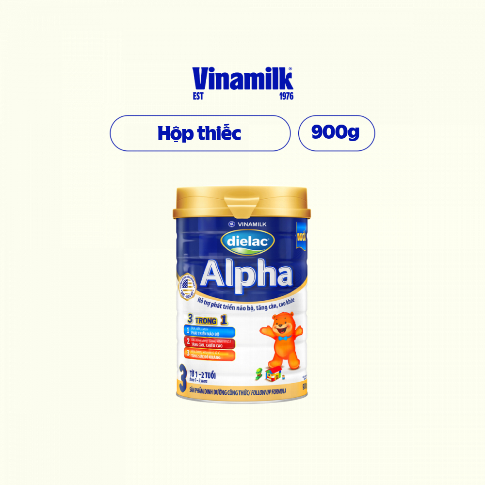 2 Hộp Sữa Bột Vinamilk Dielac Alpha 3 900g Hộp thiếc (Cho Trẻ Từ 1 - 2 Tuổi)