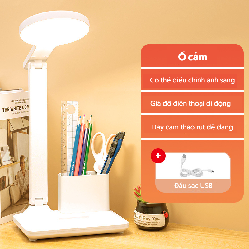 Đèn LED học tập và làm việc bảo vệ thị lực, cảm ứng ánh sáng tích hợp sạc không dây đèn xoay tuỳ ý 180 độ tiện lợi