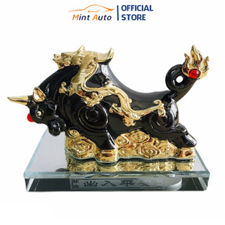 Tượng con trâu trang trí ô tô, bàn làm việc, phòng khách phong thủy tặng kèm nước hoa