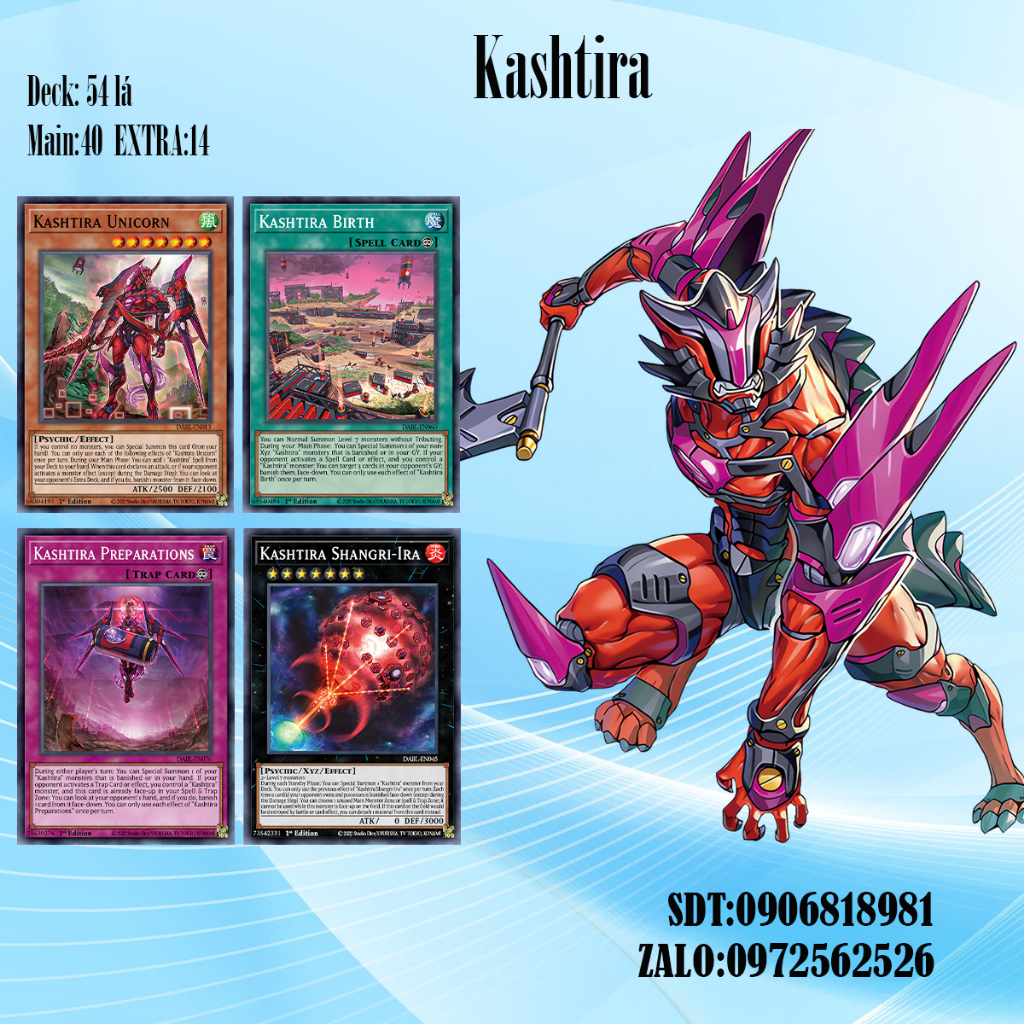 Bài YuGiOh - Bộ 54 lá bài Kashtira - Kashtira Deck - Card Game VN Giá Rẻ