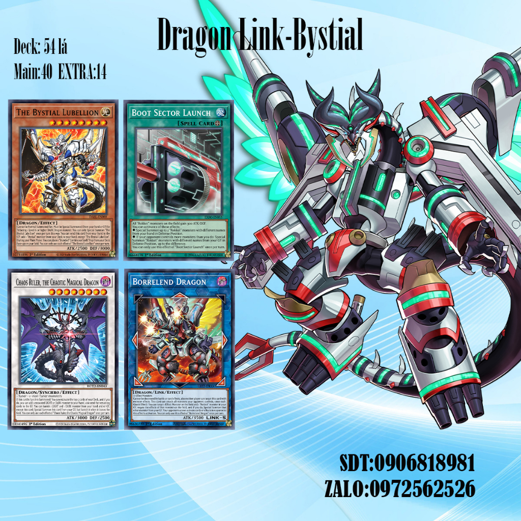  Bài YuGiOh - Bộ 54 lá bài Dragon Link-Bystial Deck - Card Game VN Giá Rẻ