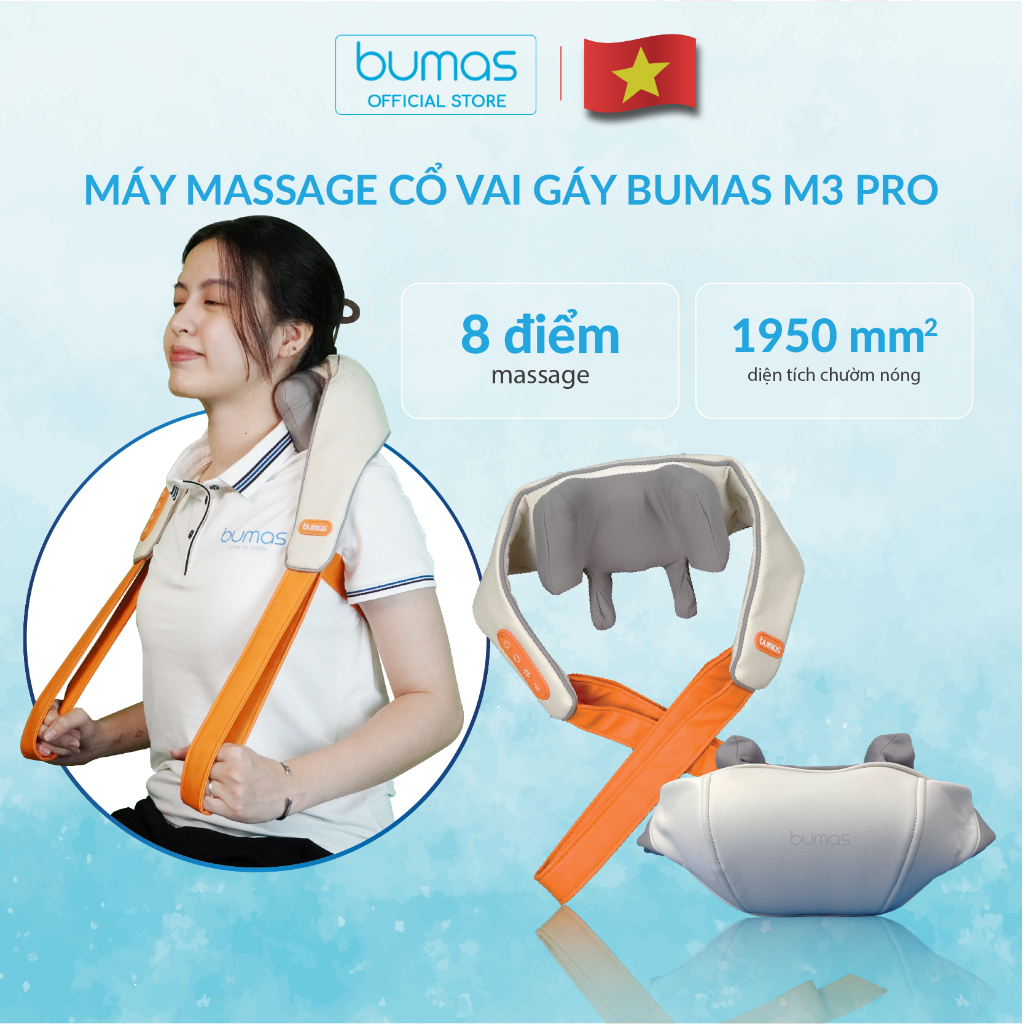 Máy Massage Cổ Vai Gáy BUMAS M3 - Hàng Chính Hãng - Mô Phỏng Kỹ Thuật Massage Số 8 - Cải Thiện Sức Khỏe Tổng Thể