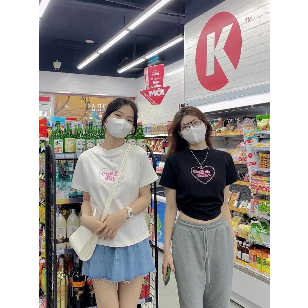 Áo phông nữ áo thun nữ BABY TEE cổ tròn tay ngắn in chữ CALL BABY hottrend PANOSI - A94