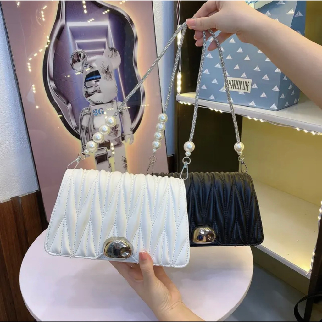 Túi nữ đeo vai đeo chéo quai đá khóa chũng - T44