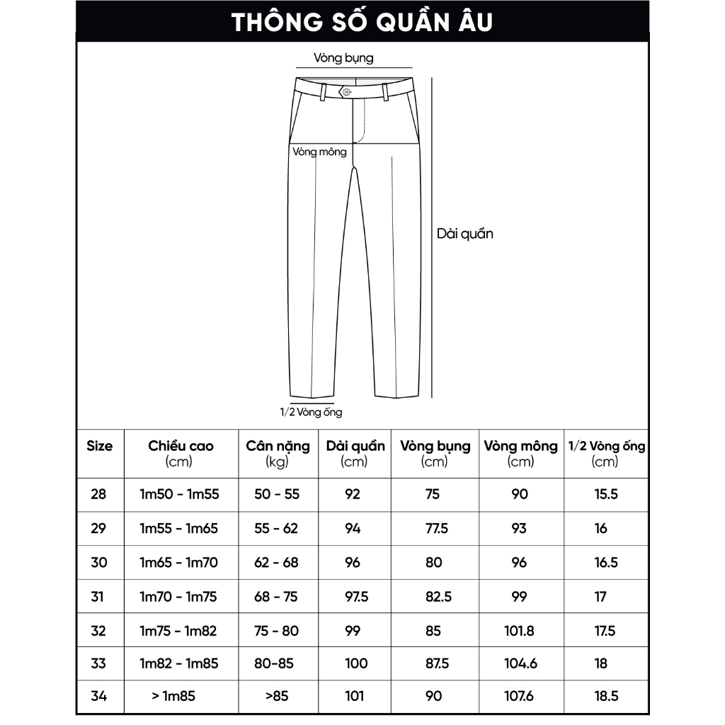 Quần âu nam quần tây Biluxury 7QAUB003 chất vải mềm mịn mỏng nhẹ phom dáng trẻ trung năng động