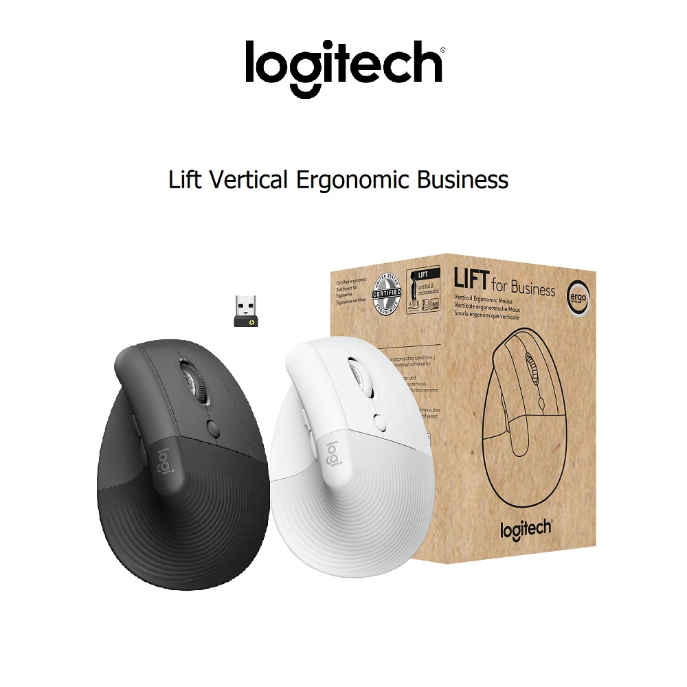 Chuột công thái học không dây Logitech Lift Vertical Ergonomic Business Bluetooth/ Usb, giảm ồn, Windows/Mac