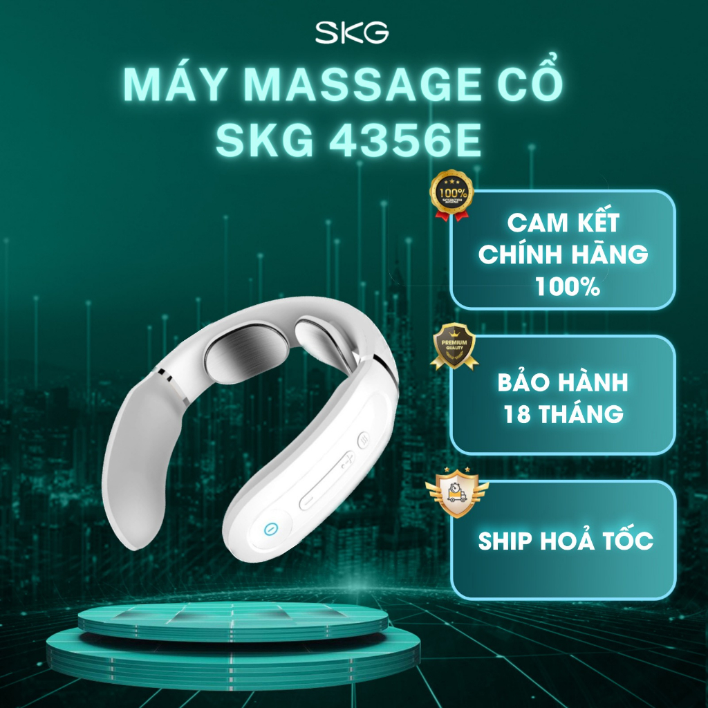 Máy Massage Cổ SKG 4356E giảm đau vai gáy hiệu quả với xung điện tens và chườm nóng