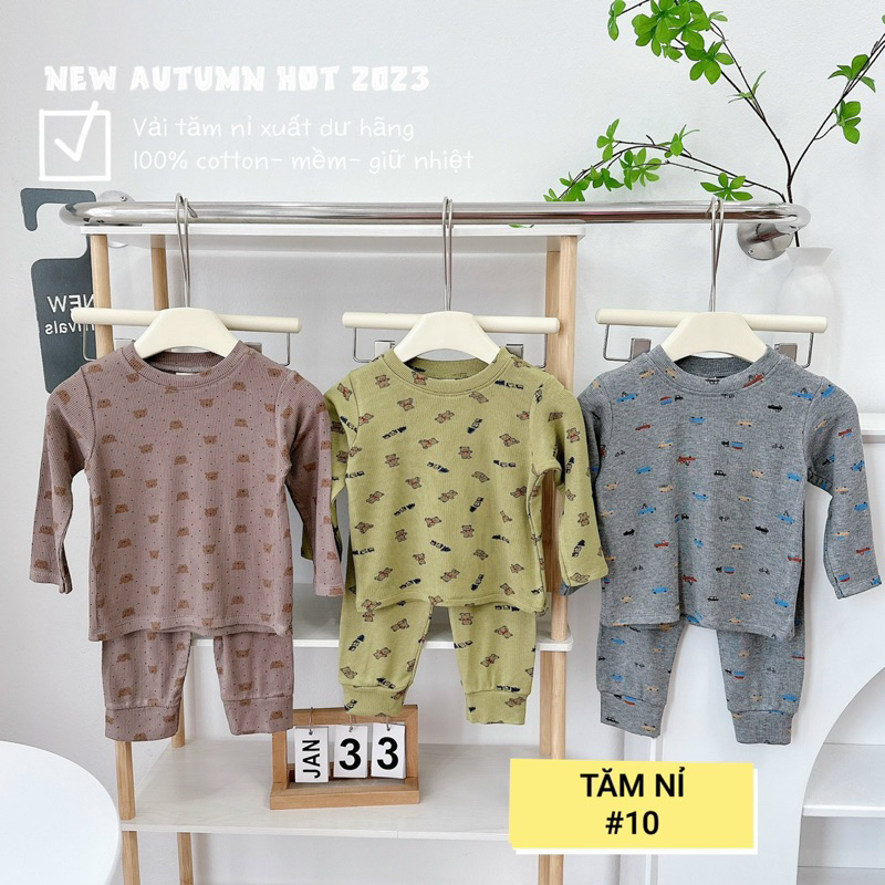 SET 3 BỘ TĂM NỈ XUẤT DƯ CHO BÉ