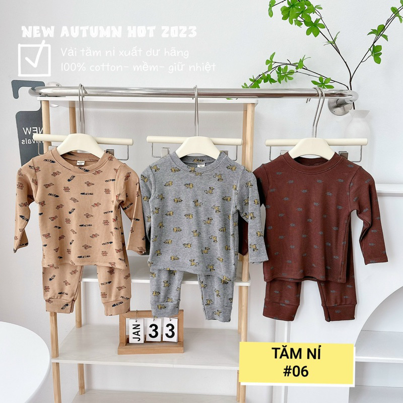 SET 3 BỘ TĂM NỈ XUẤT DƯ CHO BÉ