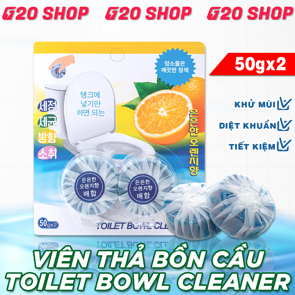 Viên thả bồn cầu khử mùi, hương chanh dịu nhẹ Toilet Bowl Cleaner 50g NPP