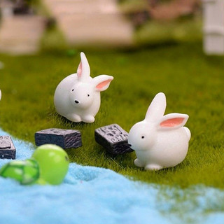 Tiểu cảnh thỏ trắng dễ thương Bằng Nhựa, Làm Tiểu Cảnh - trang trí terrarium / decord mô hình
