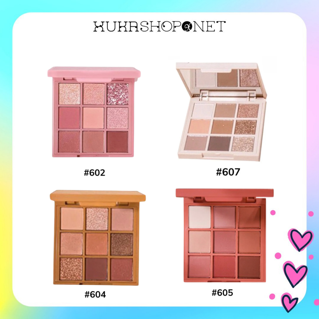 Phấn Mắt Hold Live Pro Red Velvet Honey Eyeshadow 9 ô màu nhũ tươi sáng và đa sắc tiện lợi 9.4g