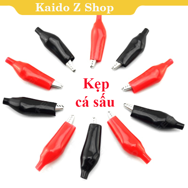 Kẹp cá sấu 1 cặp đỏ đen 5A - 1688s.vn