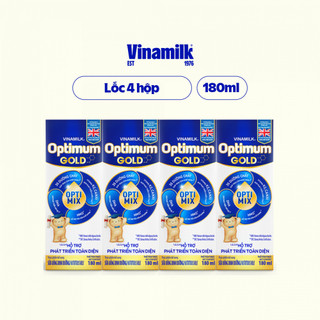 Lốc 4 hộp sữa bột pha sẵn optimum gold - lốc 4 hộp 180ml