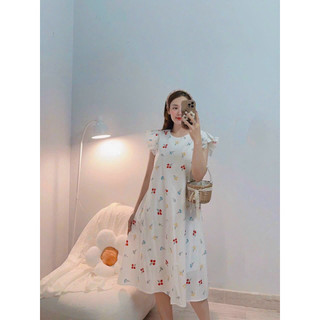 ĐẦM MAXI PHỐI KIỂU XẾP LY VAI- Hình shop chụp thật