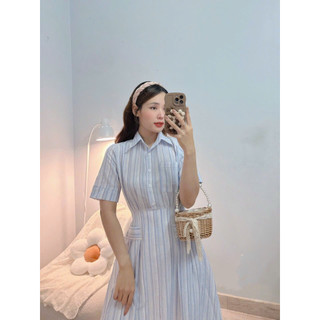 ĐẦM SƠ MI PHỐI KIỂU NÚT