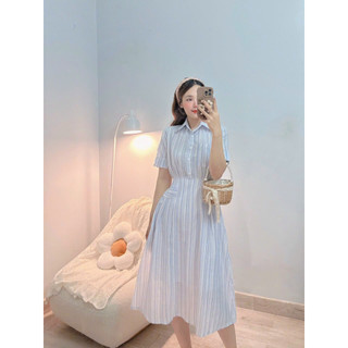 ĐẦM SƠ MI PHỐI KIỂU NÚT