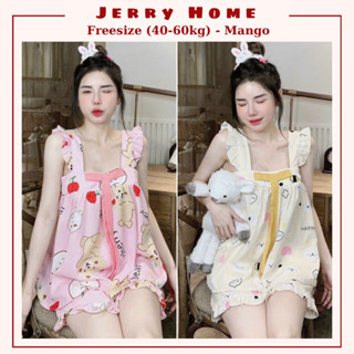 Đồ Bộ Bigsize 40-60kg, Pijama, Bộ Ngủ Nữ 2 Dây Quần Đùi Lụa Mango - Jerry Home