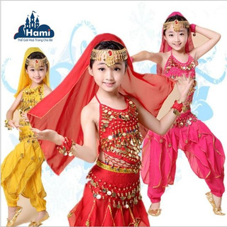 Trang phục múa bụng ấn độ belly dance dạng quần cho bé gái