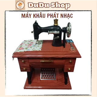 Máy phát nhạc mini, hộp nhạc hình máy may cổ điển, đồ chơi thông minh cho bé