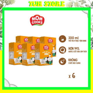 6 Hộp Nước Cốt Dừa Tươi Mom Cooks Cocoxim 200ml,Chefs Choice-TUH