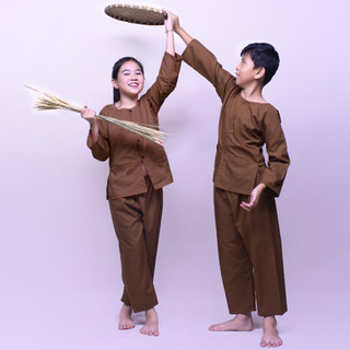 Bộ quần áo bà ba cho bé màu nâu Jadiny