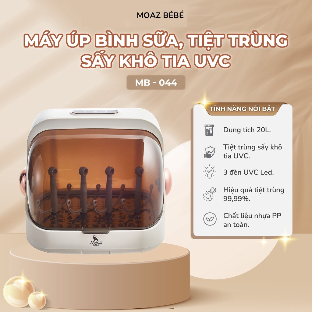 Máy úp bình sữa, tiệt trùng, sấy khô tia uvc Moaz BéBé MB – 044