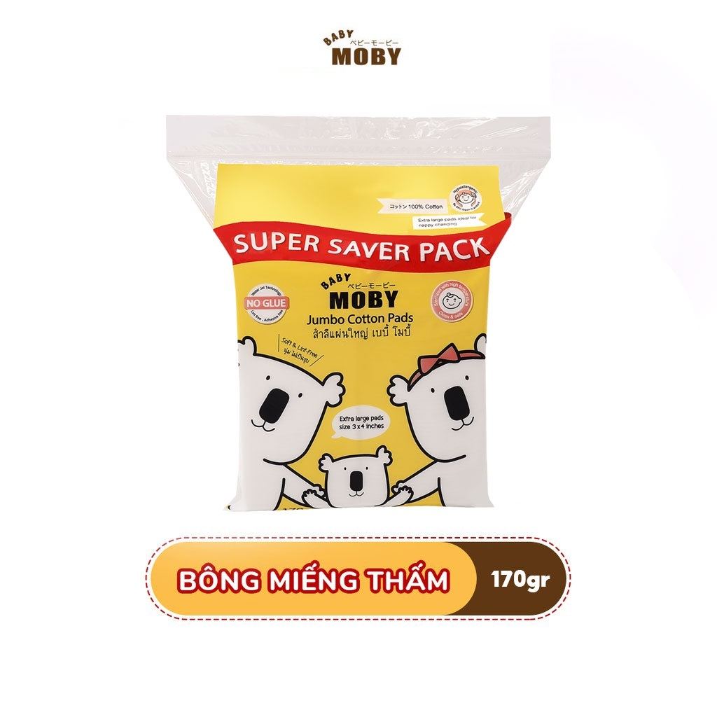 Bông thấm Baby Moby cỡ lớn cho bé (170g)