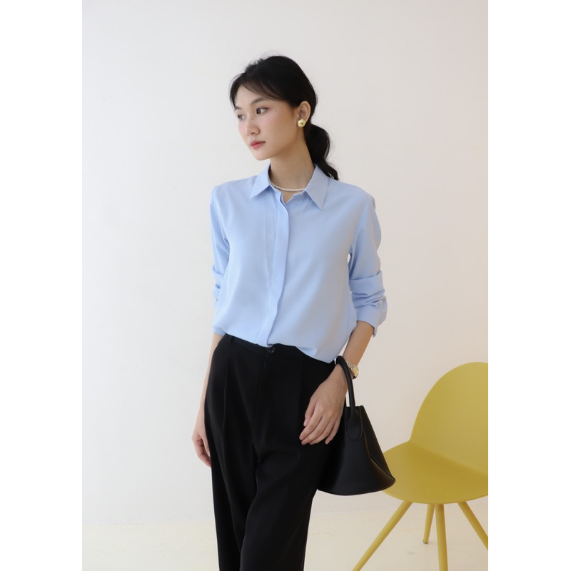 Áo Sơ mi dài tay lụa mango cao cấp Lin Closet - HÀNG MỚI