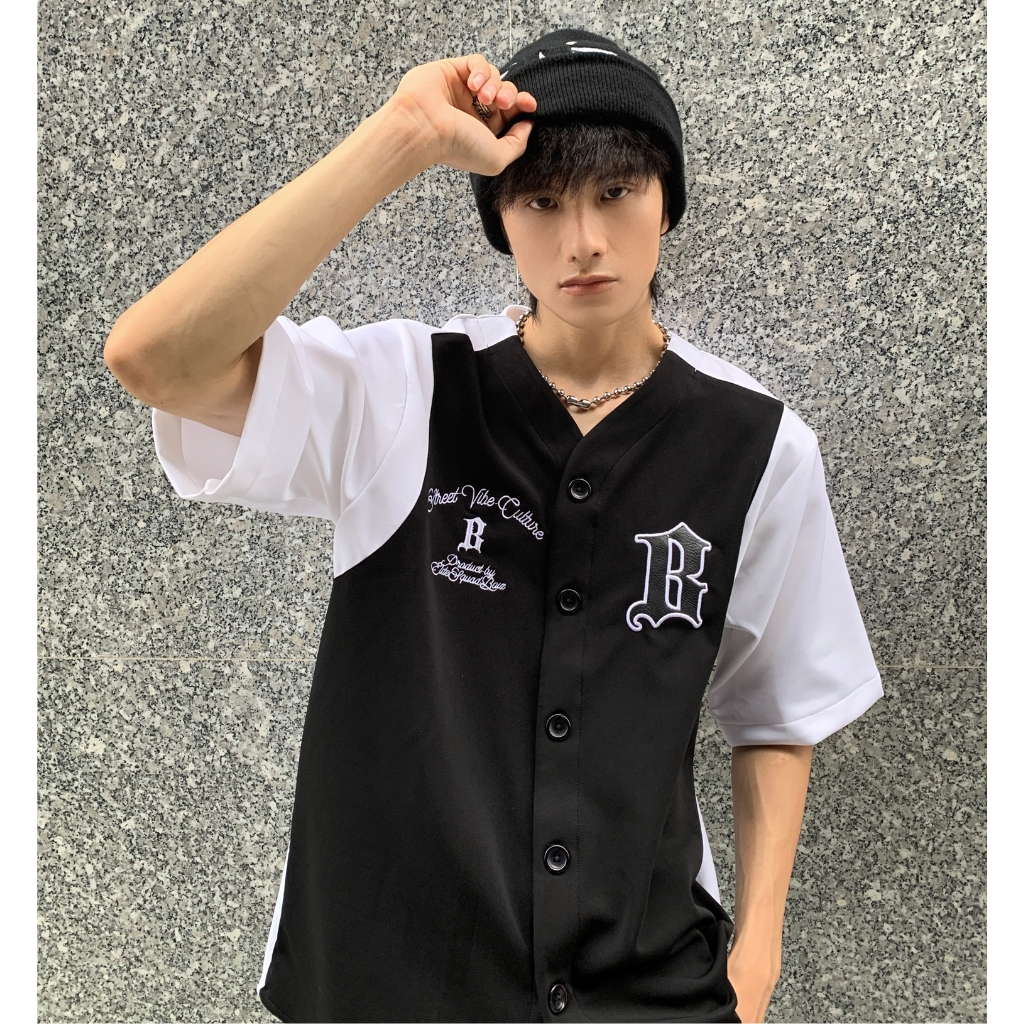 Áo bóng chày BOIZCLUB tay lỡ form rộng unisex nam nữ