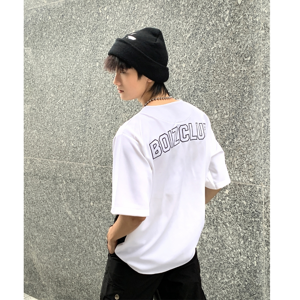 Áo bóng chày BOIZCLUB tay lỡ form rộng unisex nam nữ
