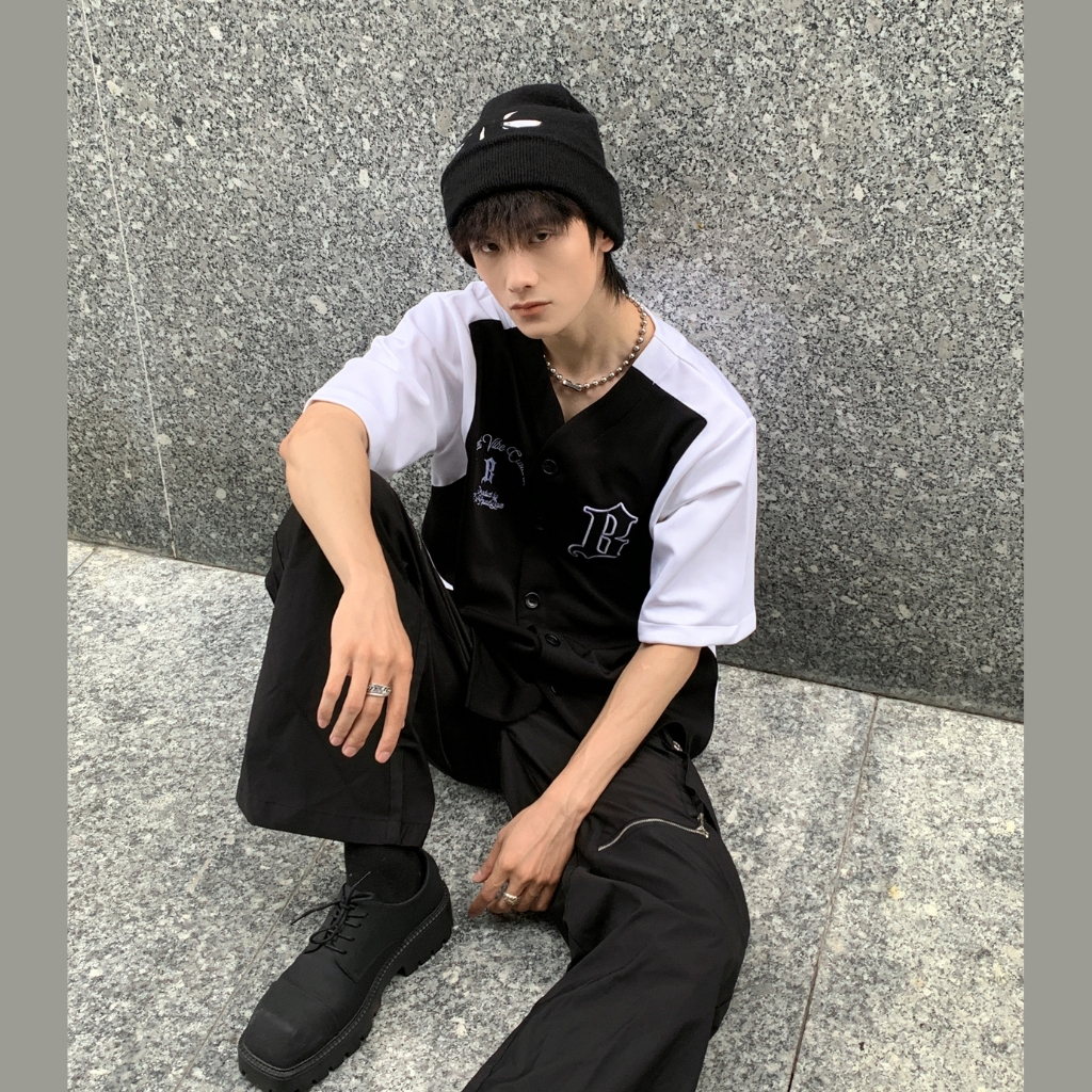 Áo bóng chày BOIZCLUB tay lỡ form rộng unisex nam nữ