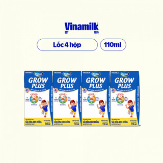 Lốc 4 hộp sữa bột pha sẵn dielac grow plus xanh - hộp 110ml