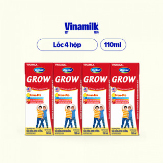 Lốc 4 hộp sữa bột pha sẵn dielac grow - hộp 110 ml