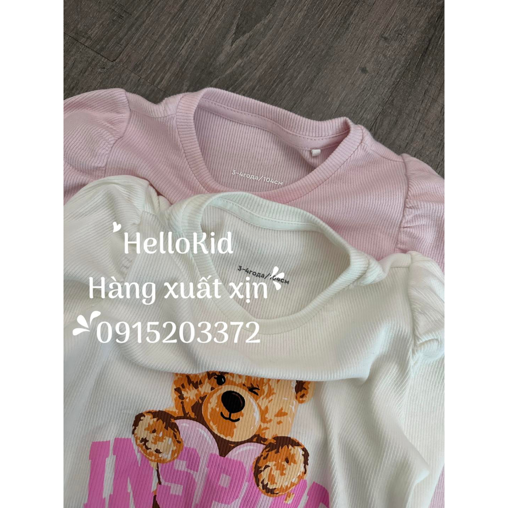 Áo thun gân gấu teddy gzj cho bé